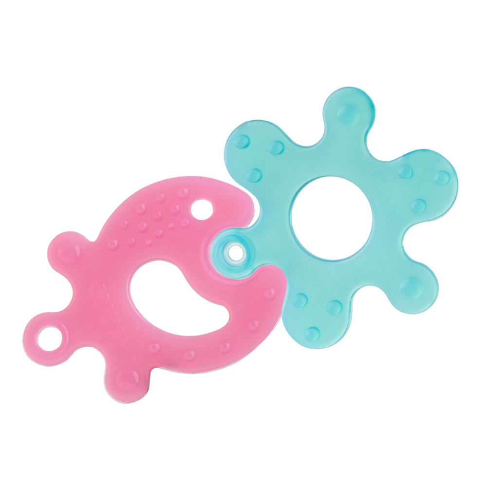 【FARLIN】兒童益智拼圖固齒器2入組 0M+(粉魚+藍龜)