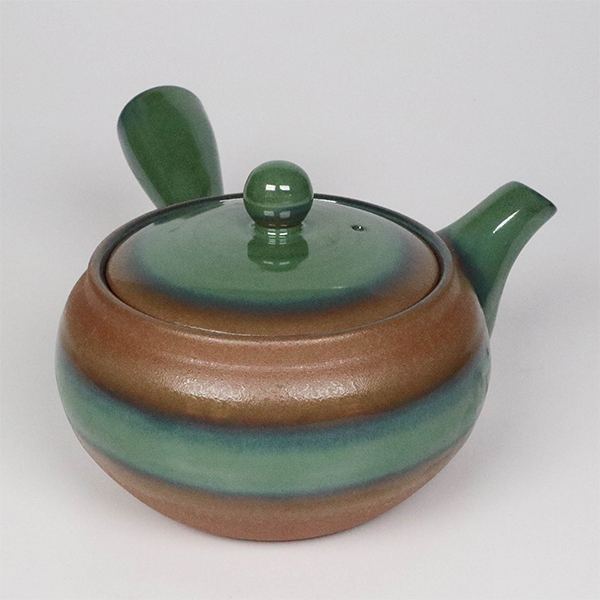 【萬古燒】平形織部  橫手急須0.4L