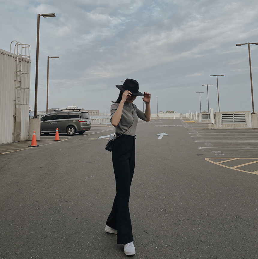 立領坑條五分袖*3色