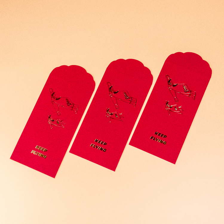 SPPPP｜Flying Boys｜燙金紅包袋 3入｜牛角飛人