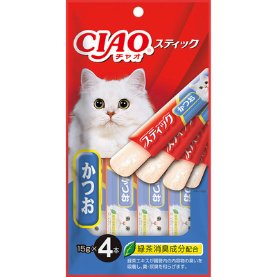 [*任選11件$138*]日本CIAO - 鰹魚味果凍片15G X4