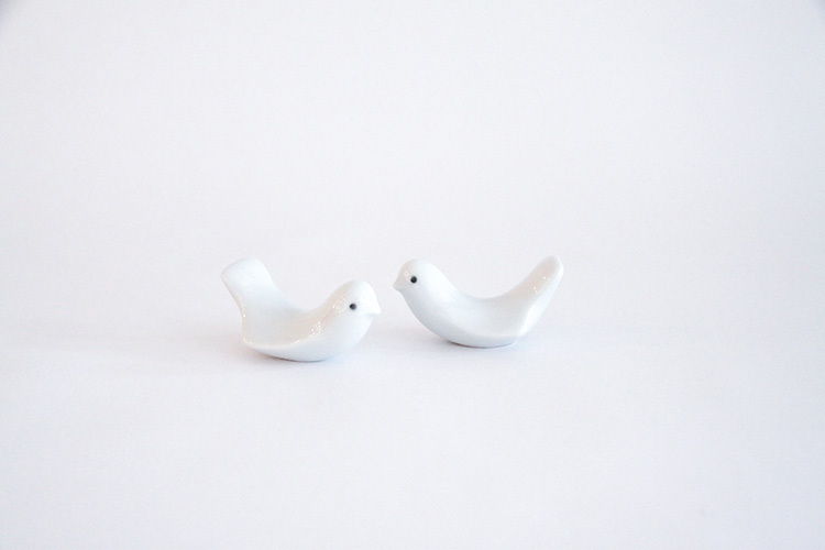 白山陶器-小鳥筷架2件