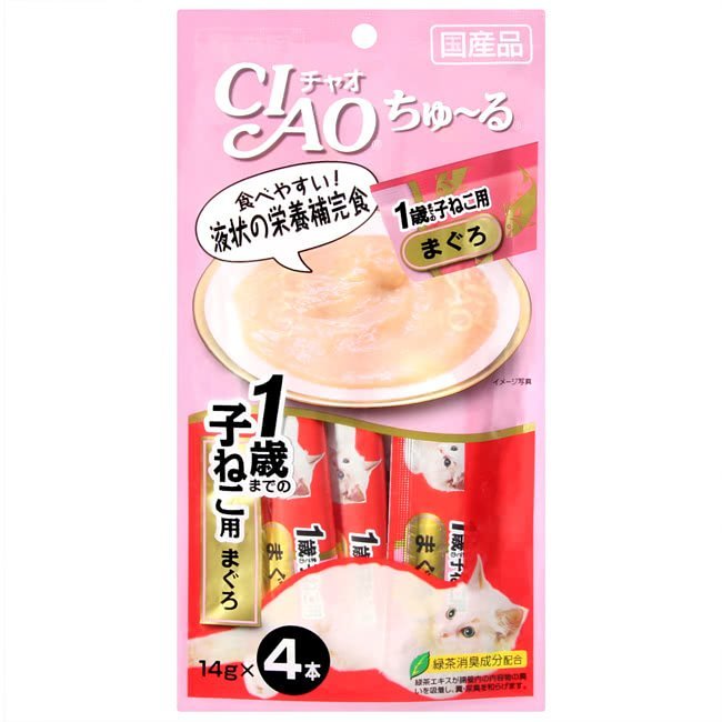 [*任選11件$138*] 日本CIAO 幼貓 吞拿魚醬貓小食
