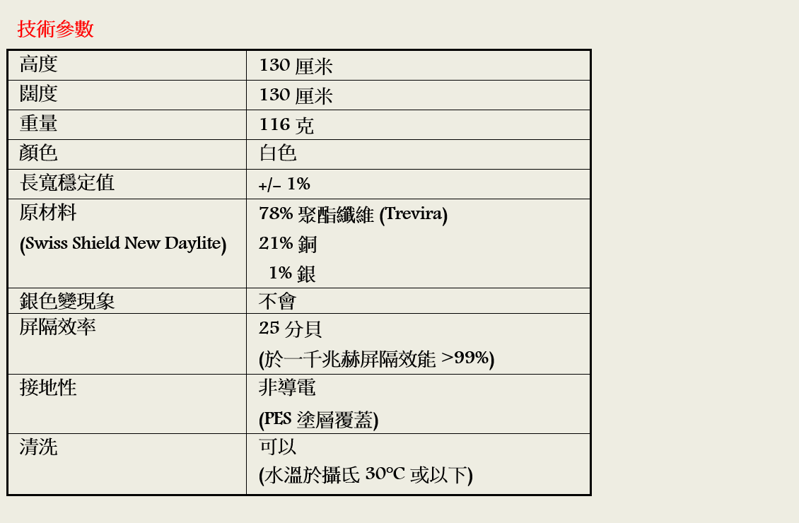 ST-嬰兒蚊網技術參數
