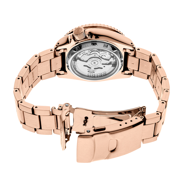 萬年鐘錶 - SEIKO  5 Sports  玫瑰金特別版機械水鬼   4R36-08E0K  / SRPE72K1  錶徑42.5MM