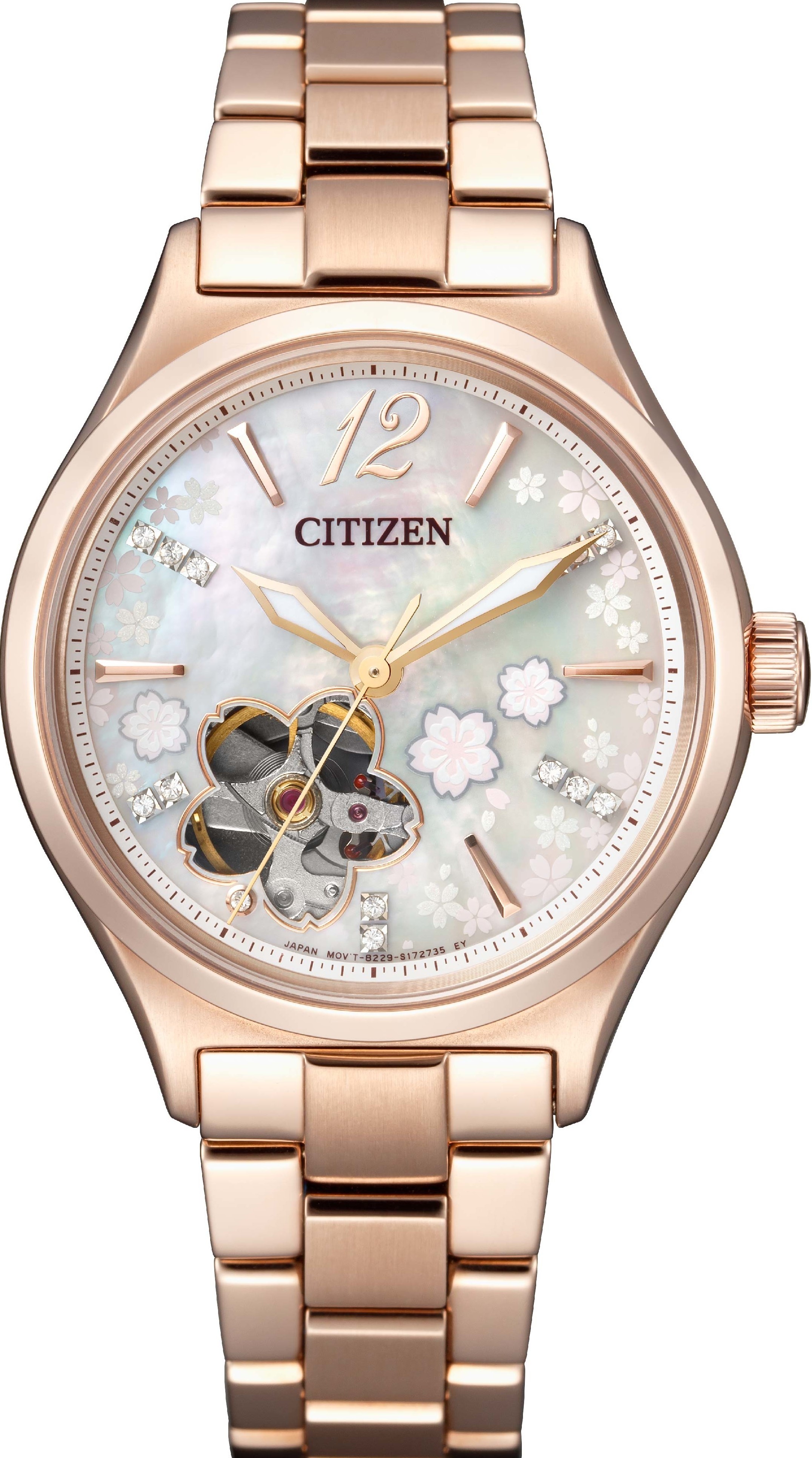萬年鐘錶 - Citizen 星辰錶 XC女錶 限量 櫻花粉機械女錶 套組  PC1018-69D  錶徑34MM