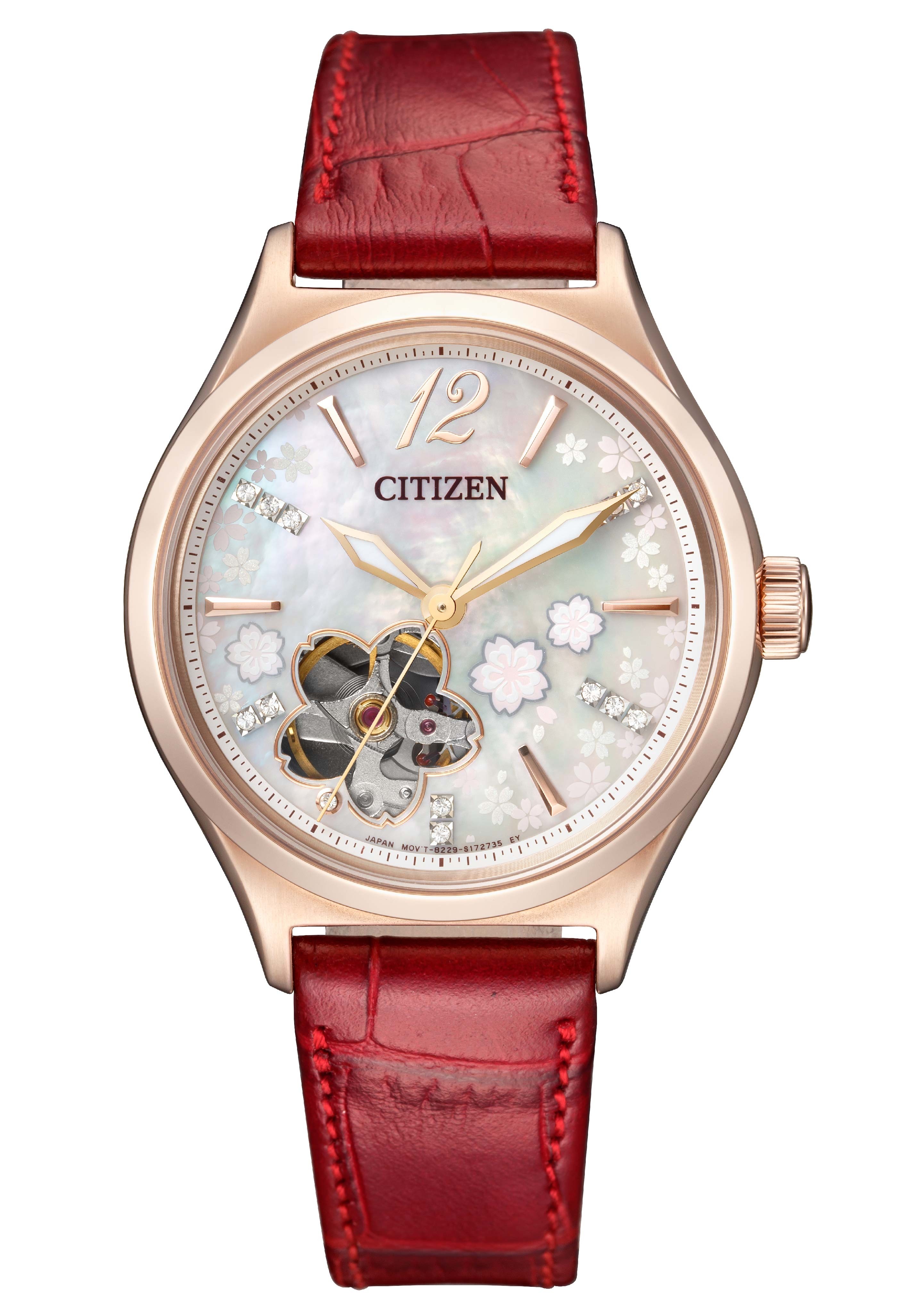 萬年鐘錶 - Citizen 星辰錶 XC女錶 限量 櫻花粉機械女錶 套組  PC1018-69D  錶徑34MM
