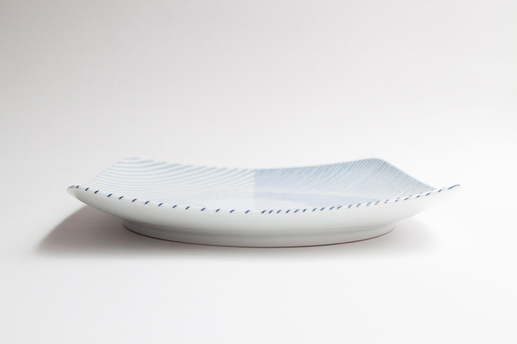 白山陶器-疊線 反角盛皿