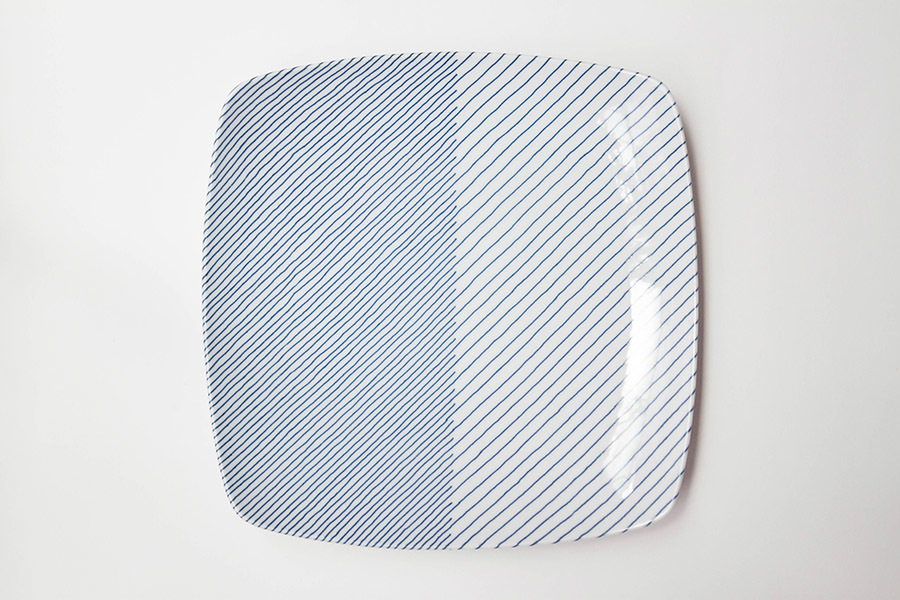 白山陶器-疊線 反角盛皿