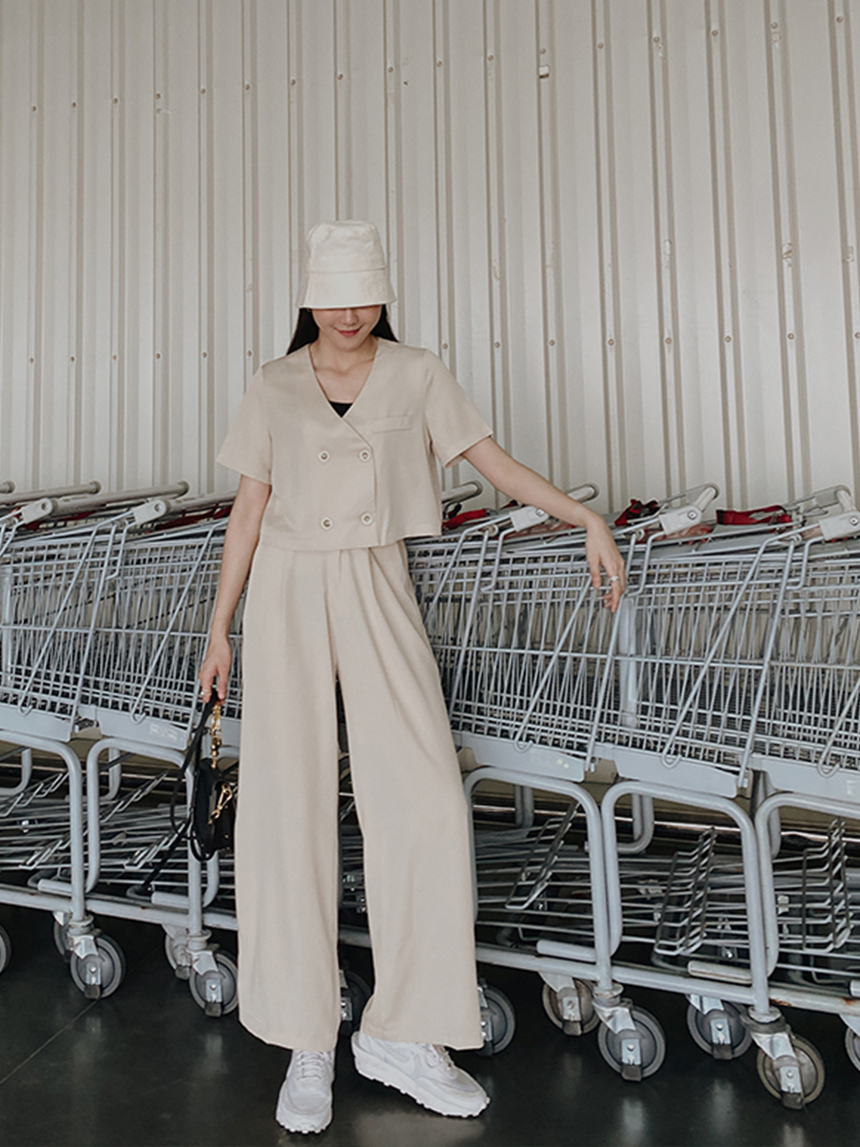 西裝短袖套裝*3色