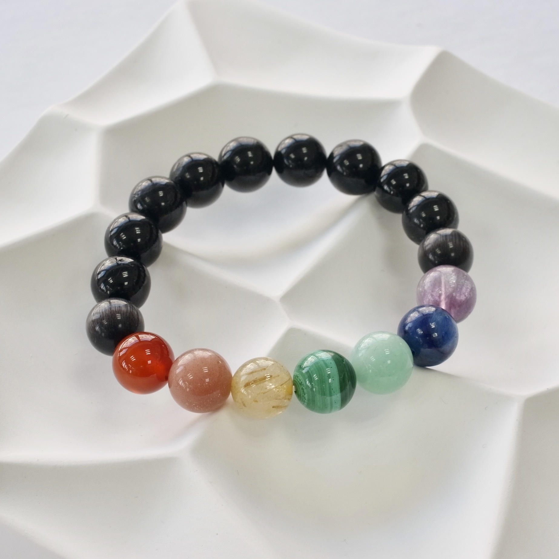 B026紅瑪瑙/橙月光/黃晶/孔雀石/綠天使/海藍寶/紫晶/黑曜石/天然晶石/能量石/珠寶/飾品/純手工/純天然/療癒/冥想/凈化/護身符/健康運