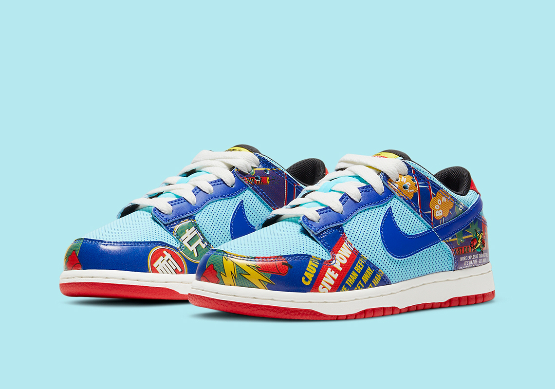 NIKE DUNK LOW RETRO "Firecracker" "CNY" 藍紅 鞭炮 刮刮樂 牛年 三層鞋面 小童鞋 DD8480-446 [台灣現貨]