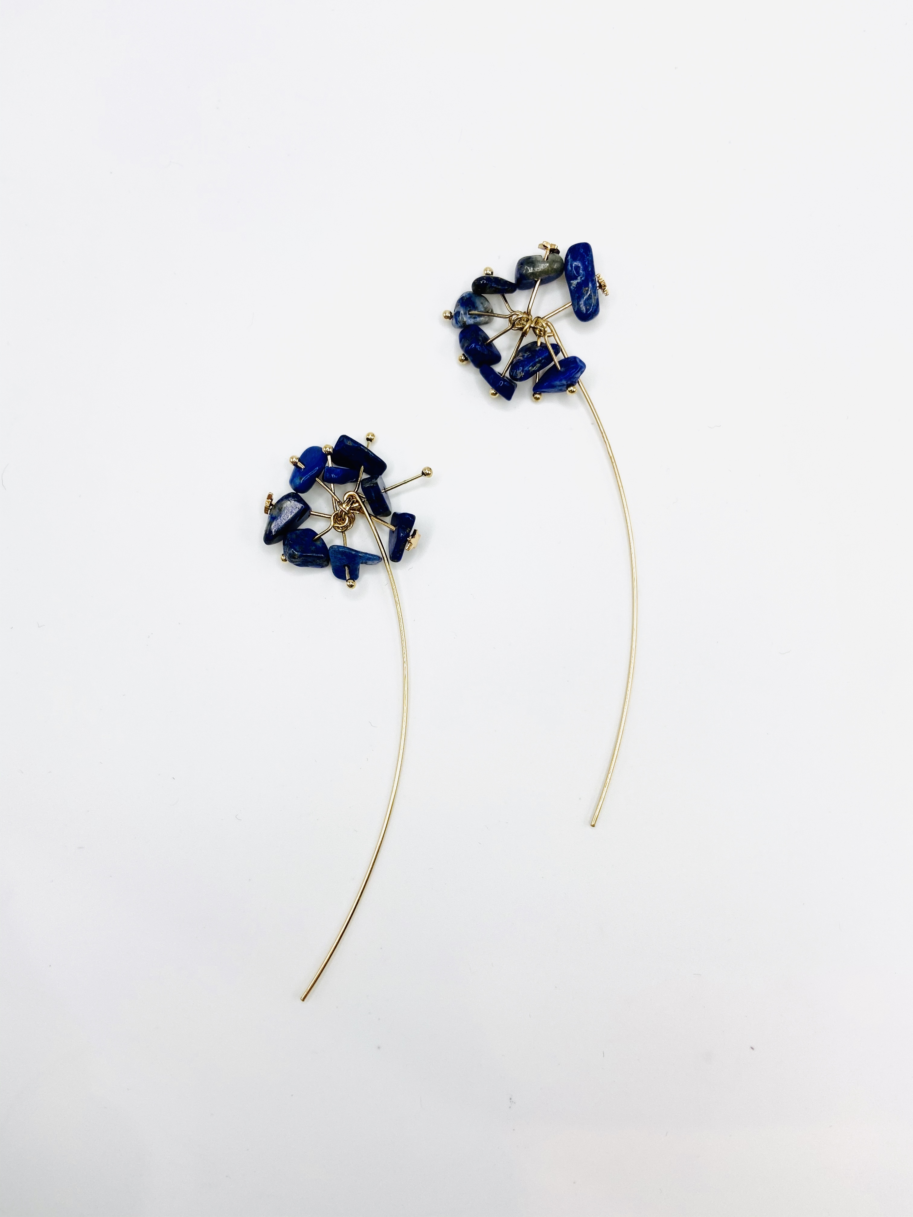 COLE COOL優雅天然青金石14kgf流星耳環耳夾