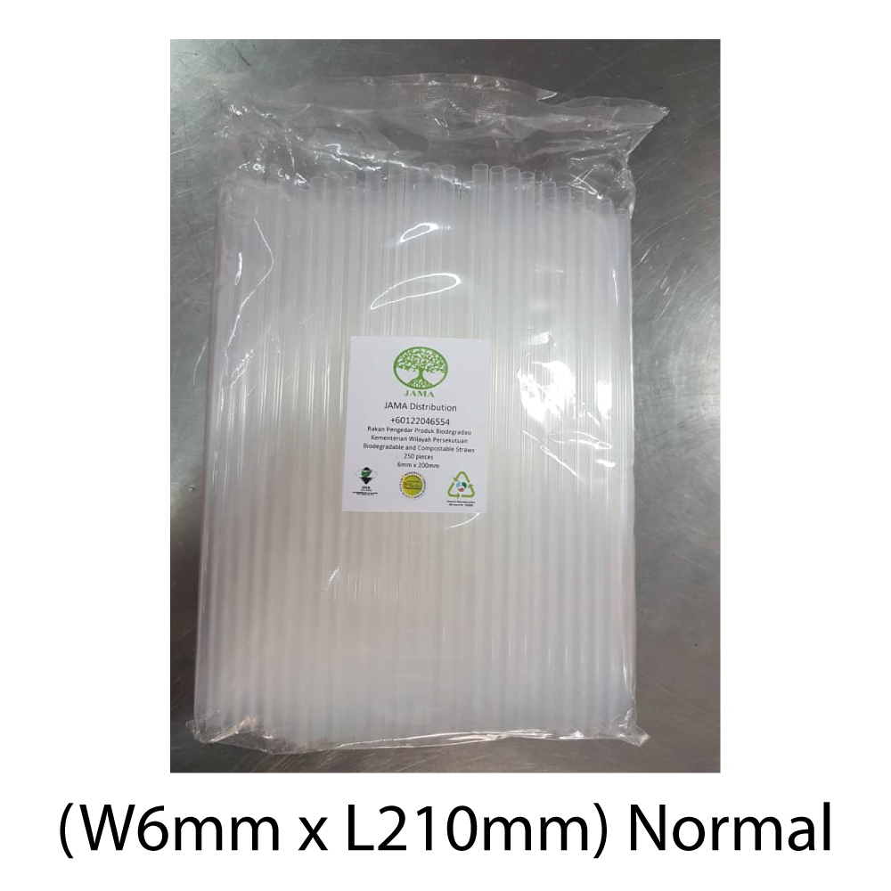 BIOCOM PLANT BASED STRAW (W6mm x L210mm) NORMAL