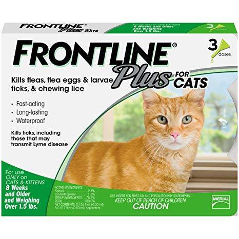 (原裝代理行貨) Frontline Plus Cat - 貓用殺蚤除牛蜱藥水 1盒3支