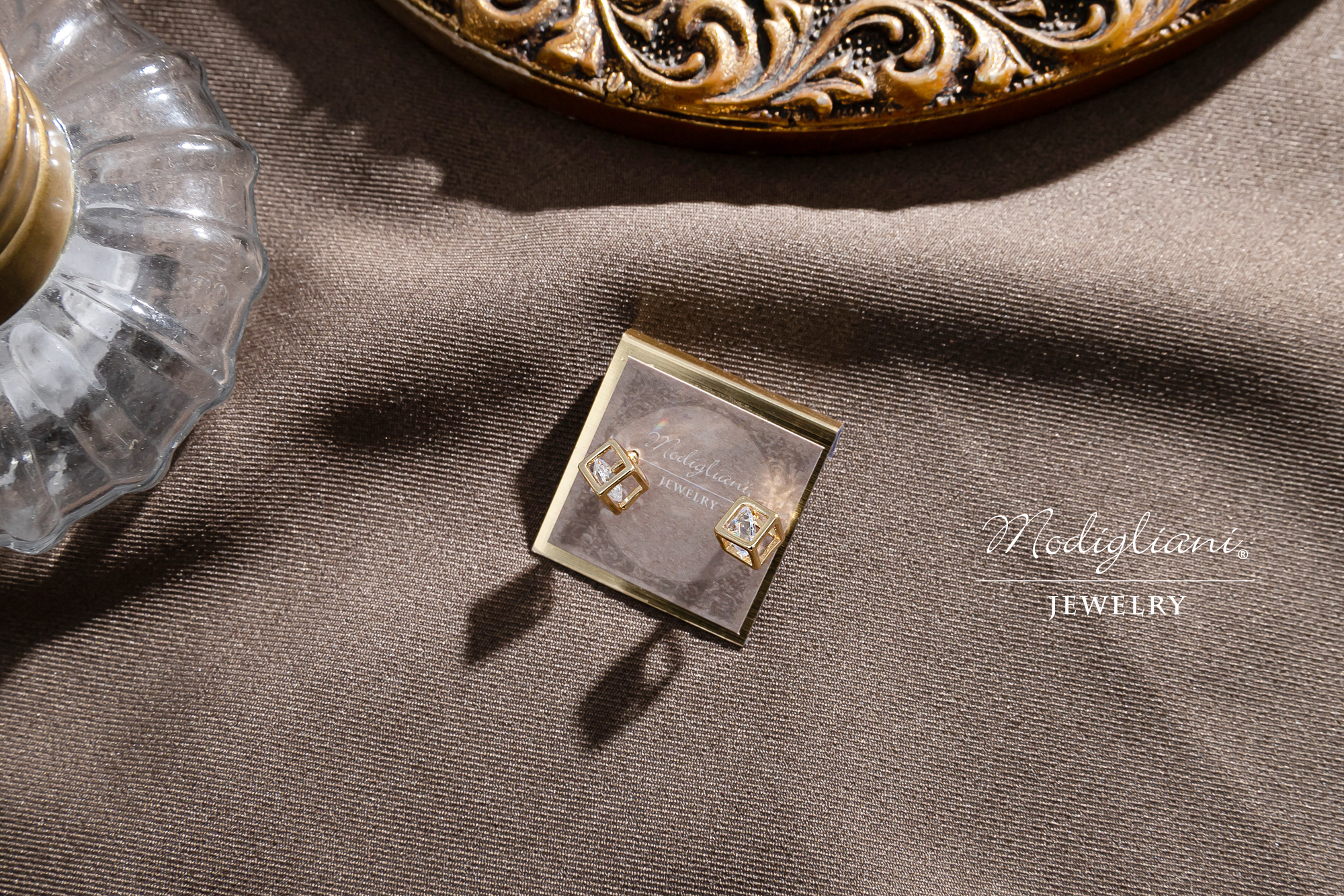 黃銅飾品, 耳環, 飾品, 黃銅, 鋯石, 18K金,氣質,小巧,貼式耳環