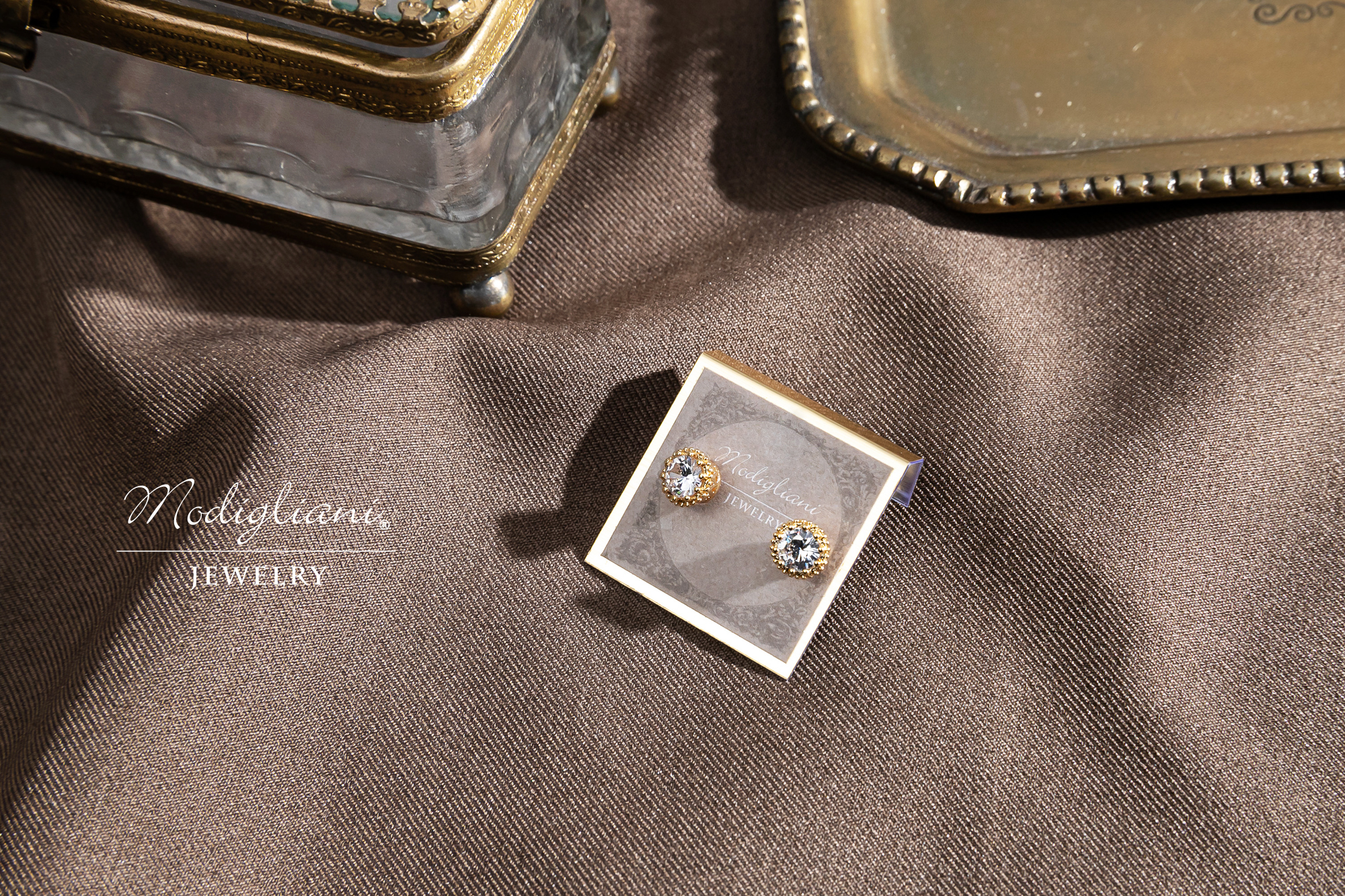 黃銅飾品, 耳環, 飾品, 黃銅, 鋯石, 18K金,氣質,小巧,貼式耳環