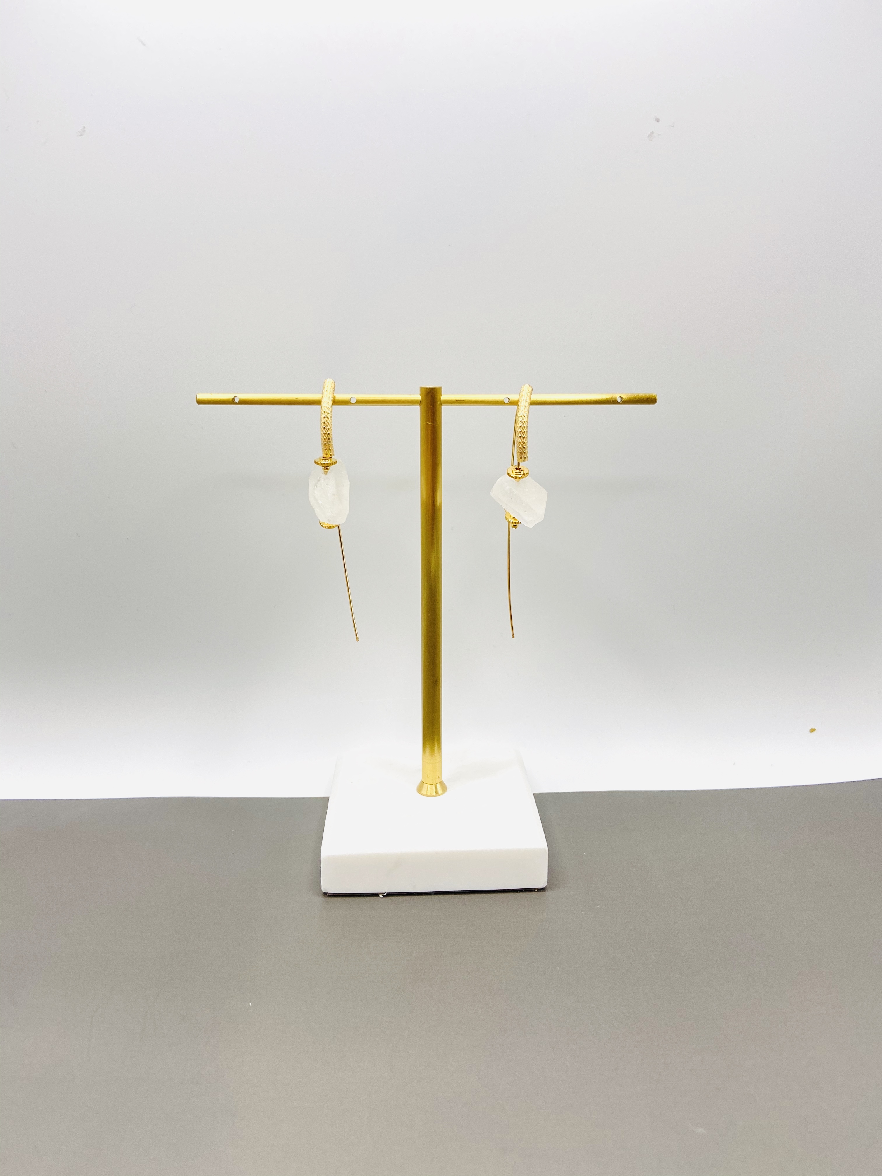 COLE COOL型格天然白水晶14kgf種子系列耳環