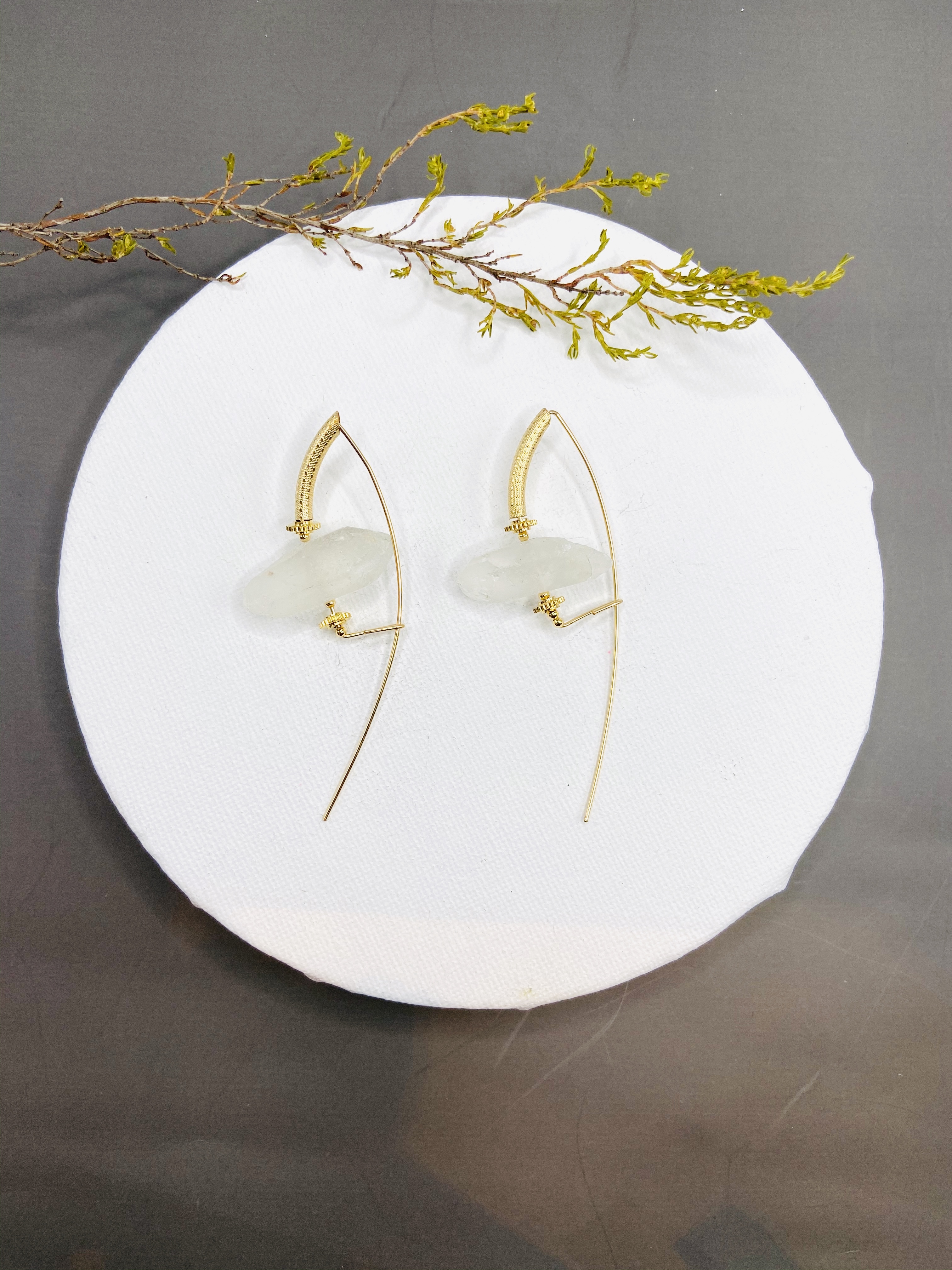 COLE COOL型格天然白水晶14kgf種子系列耳環