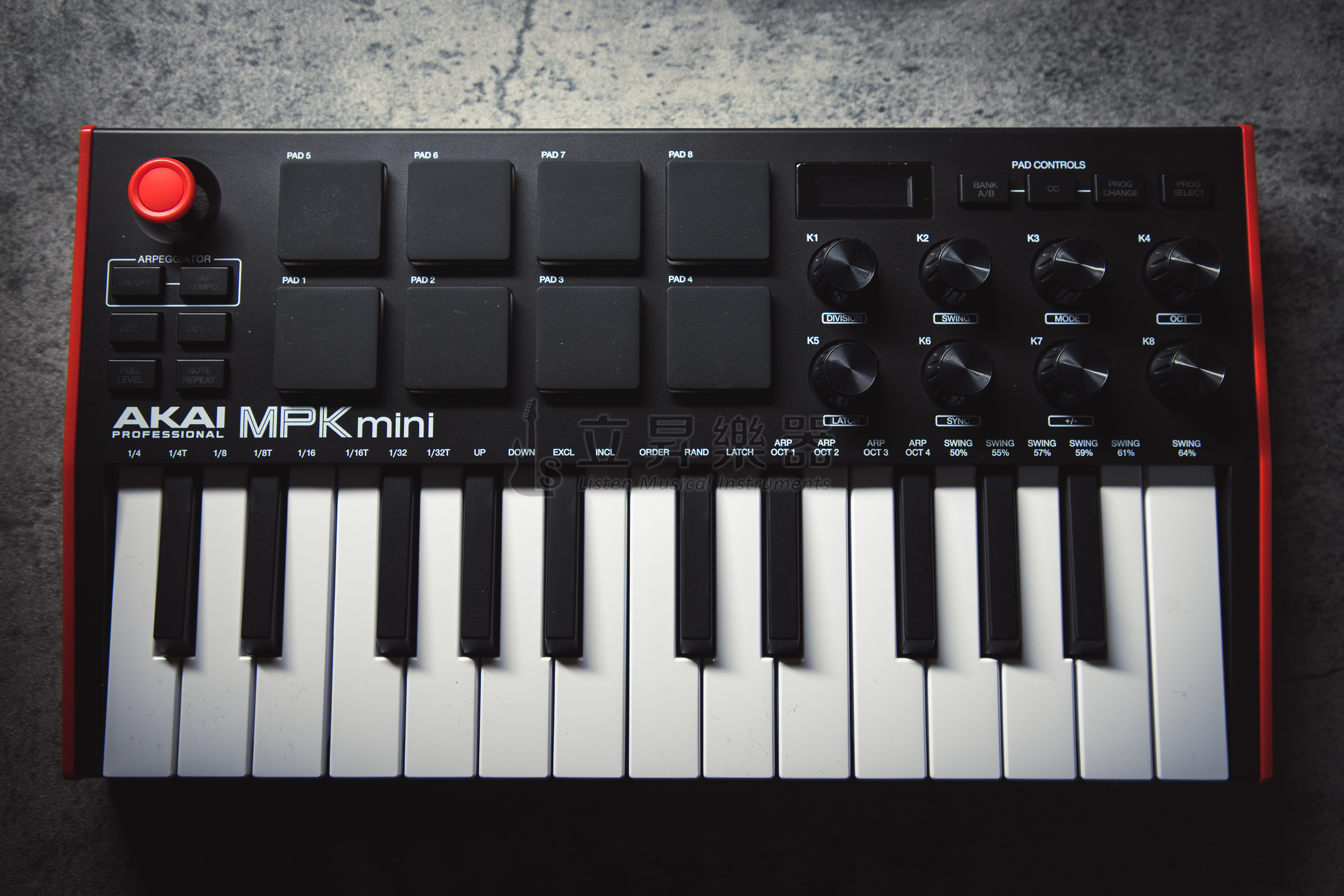 Akai 第三代 Akai MPK Mini MK3 MIDI鍵盤 主控鍵盤 紅色經典款/限量赤井全黑 第 6 張圖片｜三峽鍵盤 / 鋼琴