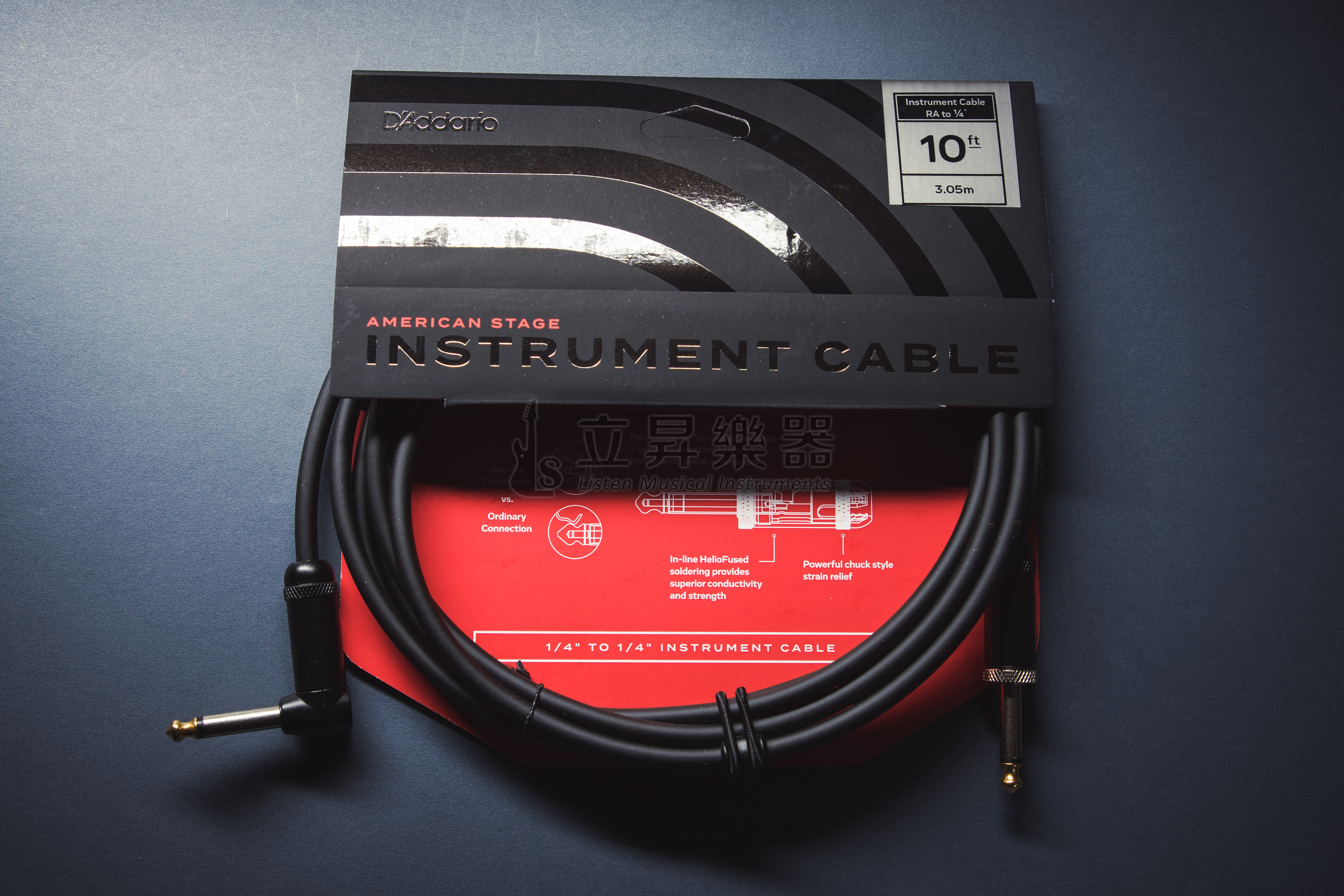 Planet Waves PW-AMSGRA-10 American Stage 美國製 10呎 一直一L頭 導線