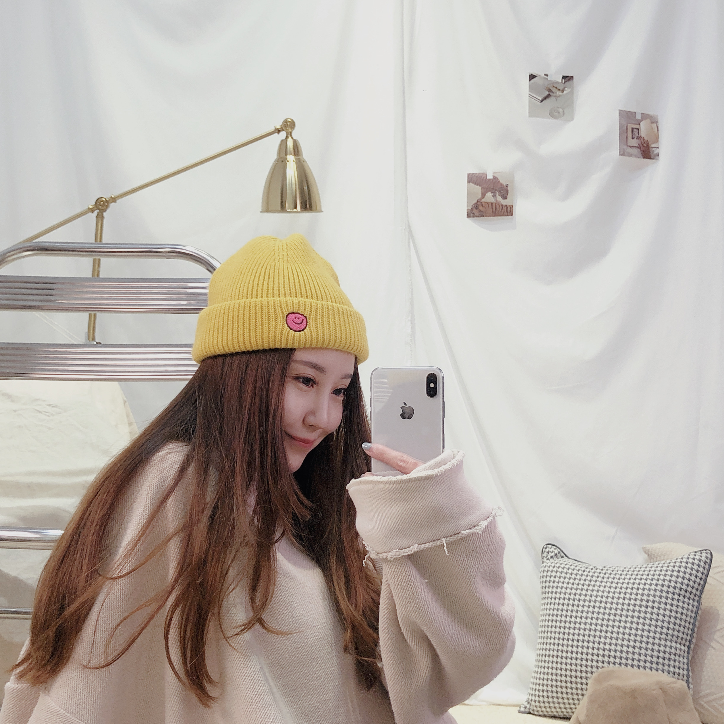 笑臉反折毛帽/四色