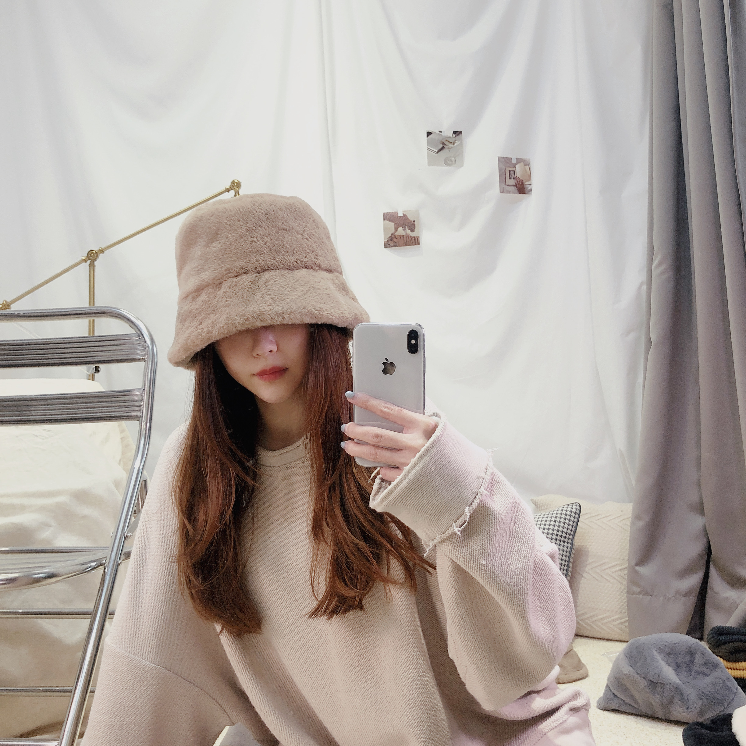 貂毛桶型漁夫帽/四色