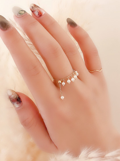 滿天星珍珠鍊戒