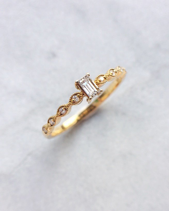 古典長方鑽戒指