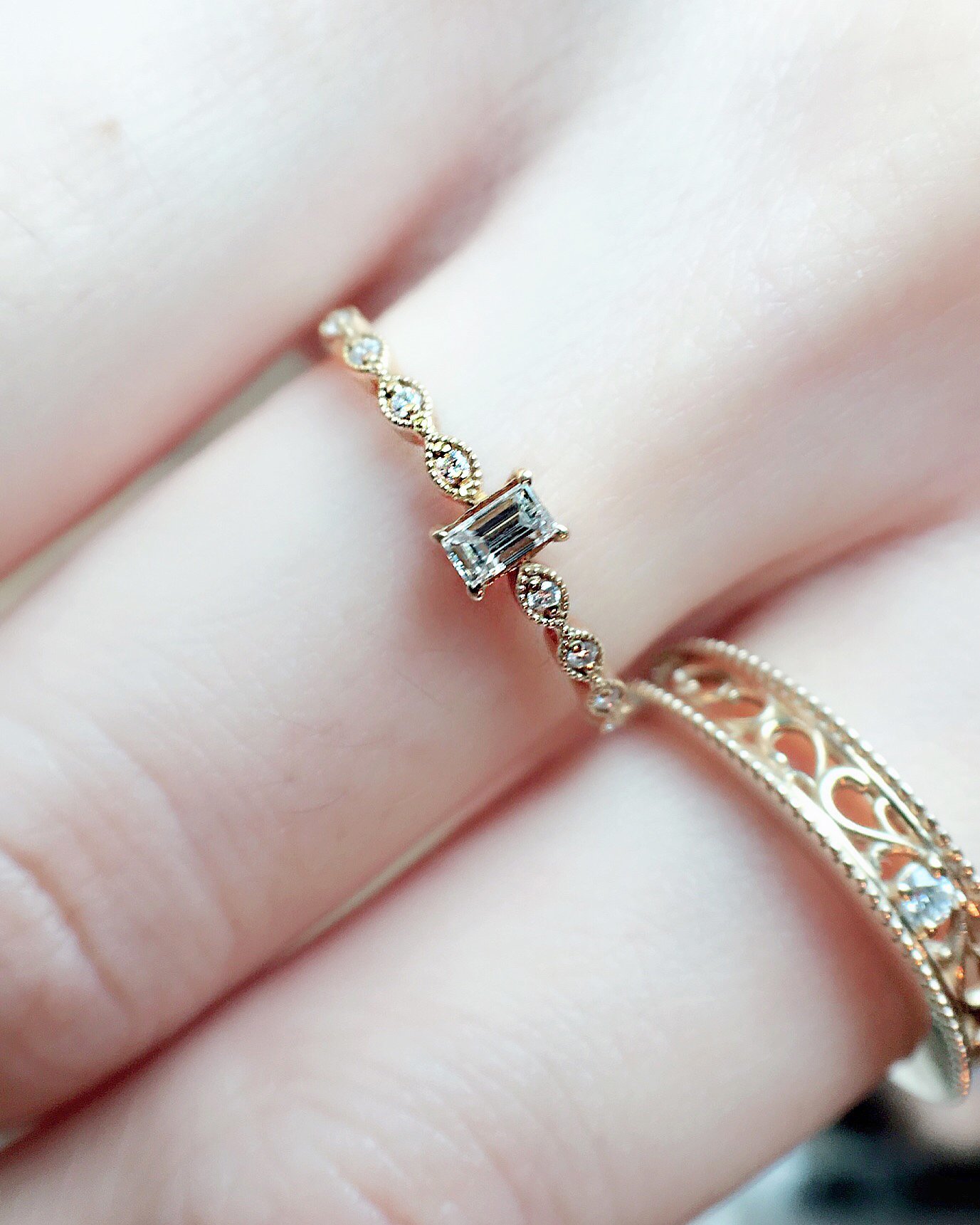 古典長方鑽戒指