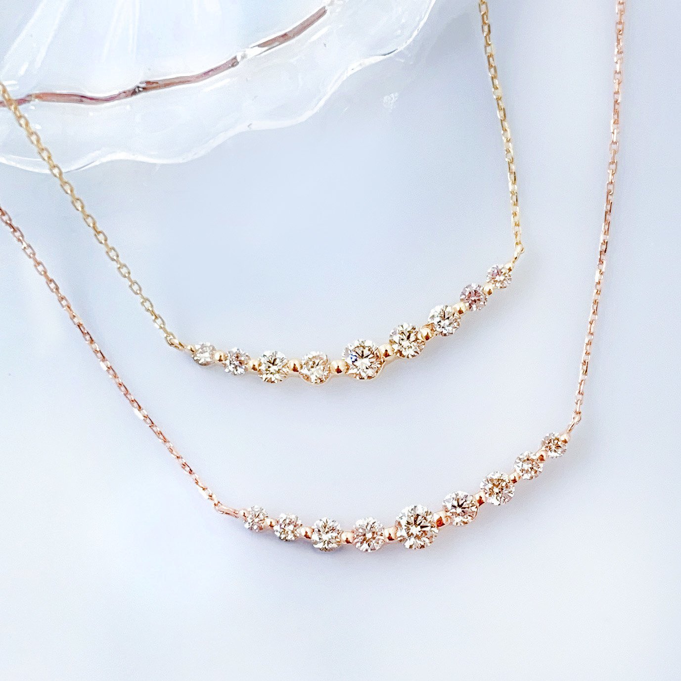 0.20ct弧線鑽石項鍊