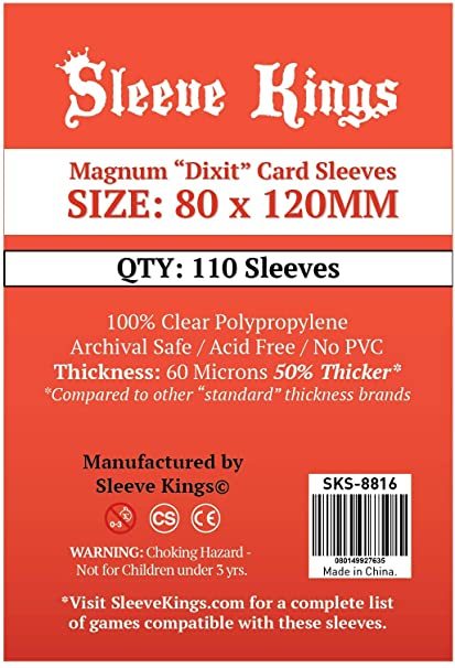 Sleeves King Card Sleeves (80x120mm) QTY:110 Sleeves