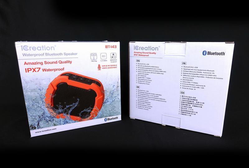 iCreation BT-143 IPX7等級 橘色/灰色 藍芽防水立體環繞音箱 第 4 張圖片｜三峽錄音 / 音響