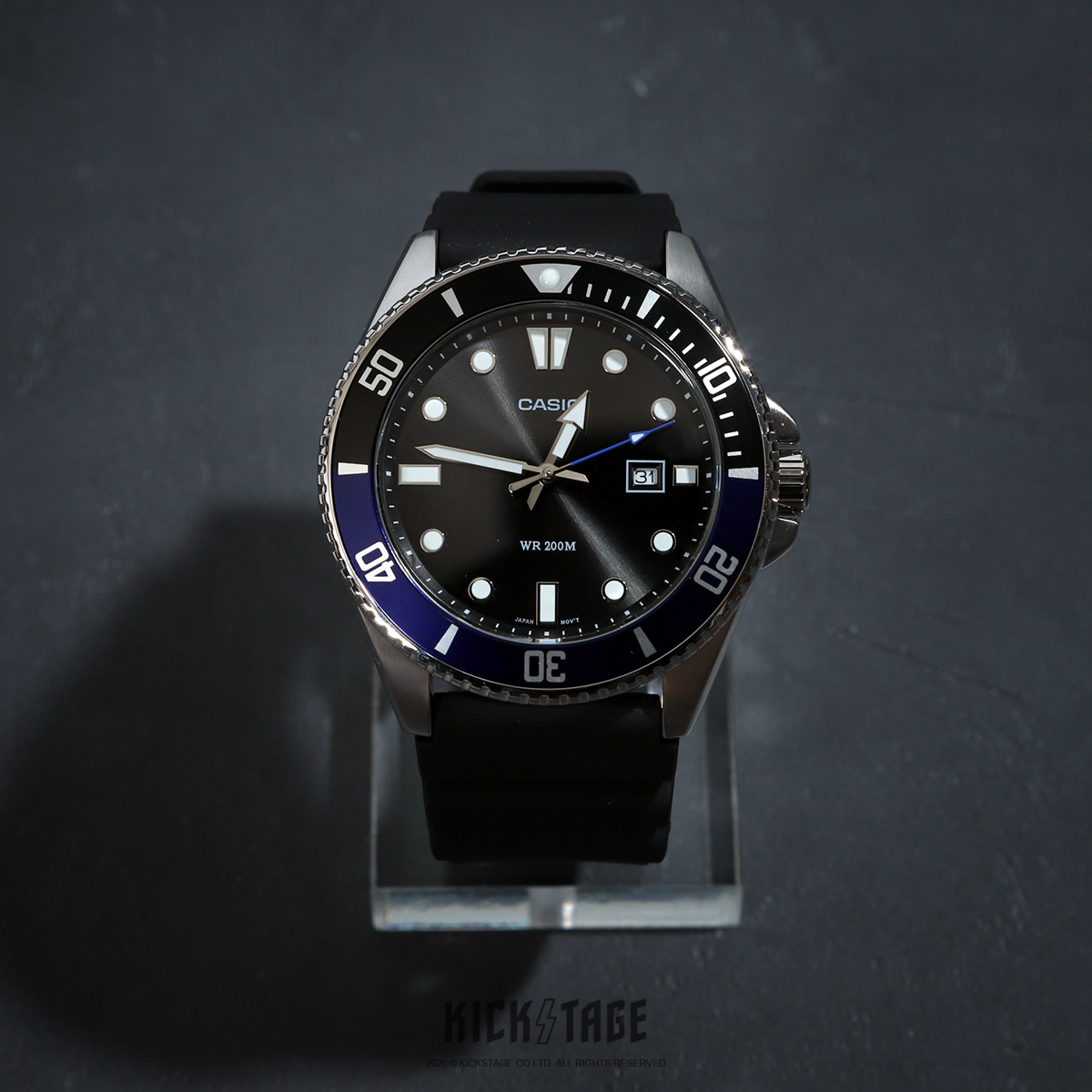 【5折售出無退換】CASIO 黑藍 蝙蝠俠 卡西歐 水鬼 運動膠帶錶 手錶 劍魚 槍魚 新款【MDV-107-1A2】25SALE