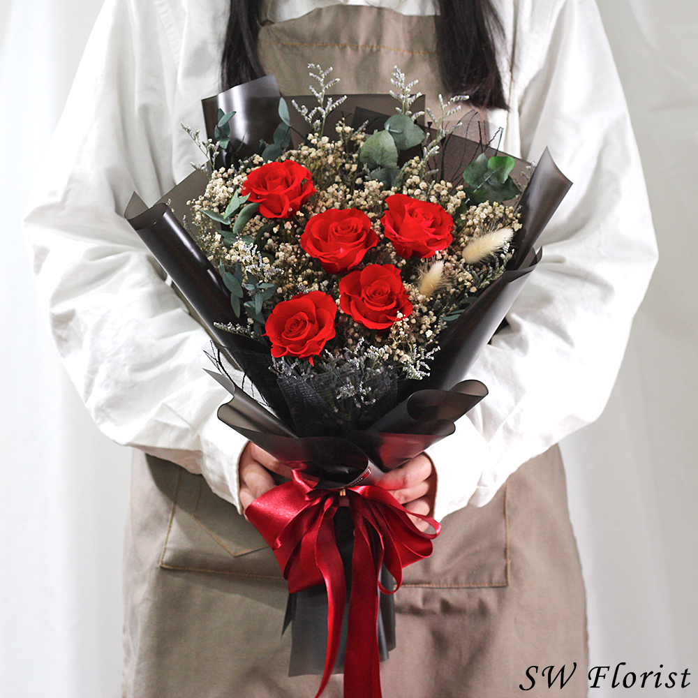 |老派的愛情-玫瑰花束-情人節禮物-求婚花束-乾燥花束-大型|