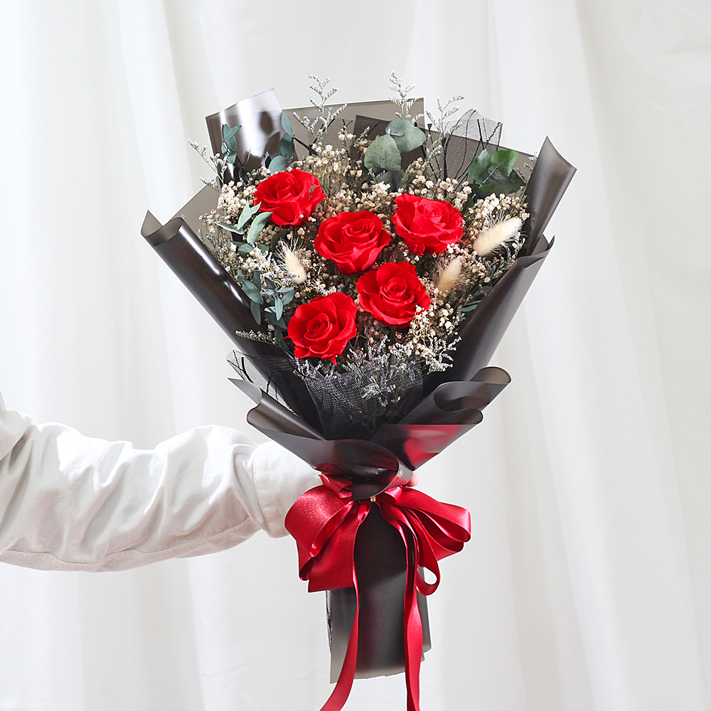 |老派的愛情-玫瑰花束-情人節禮物-求婚花束-乾燥花束-大型|