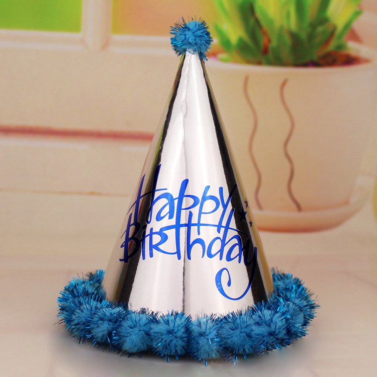 生日帽丨雷射金銀毛球款