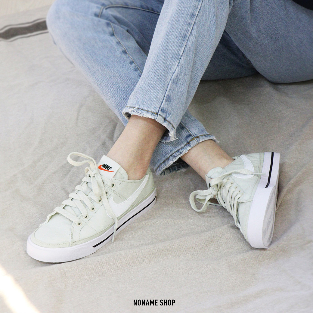 💥出清特價💥 NIKE WMNS COURT LEGACY CNVS 休閒 帆布鞋 奶綠 (女款)