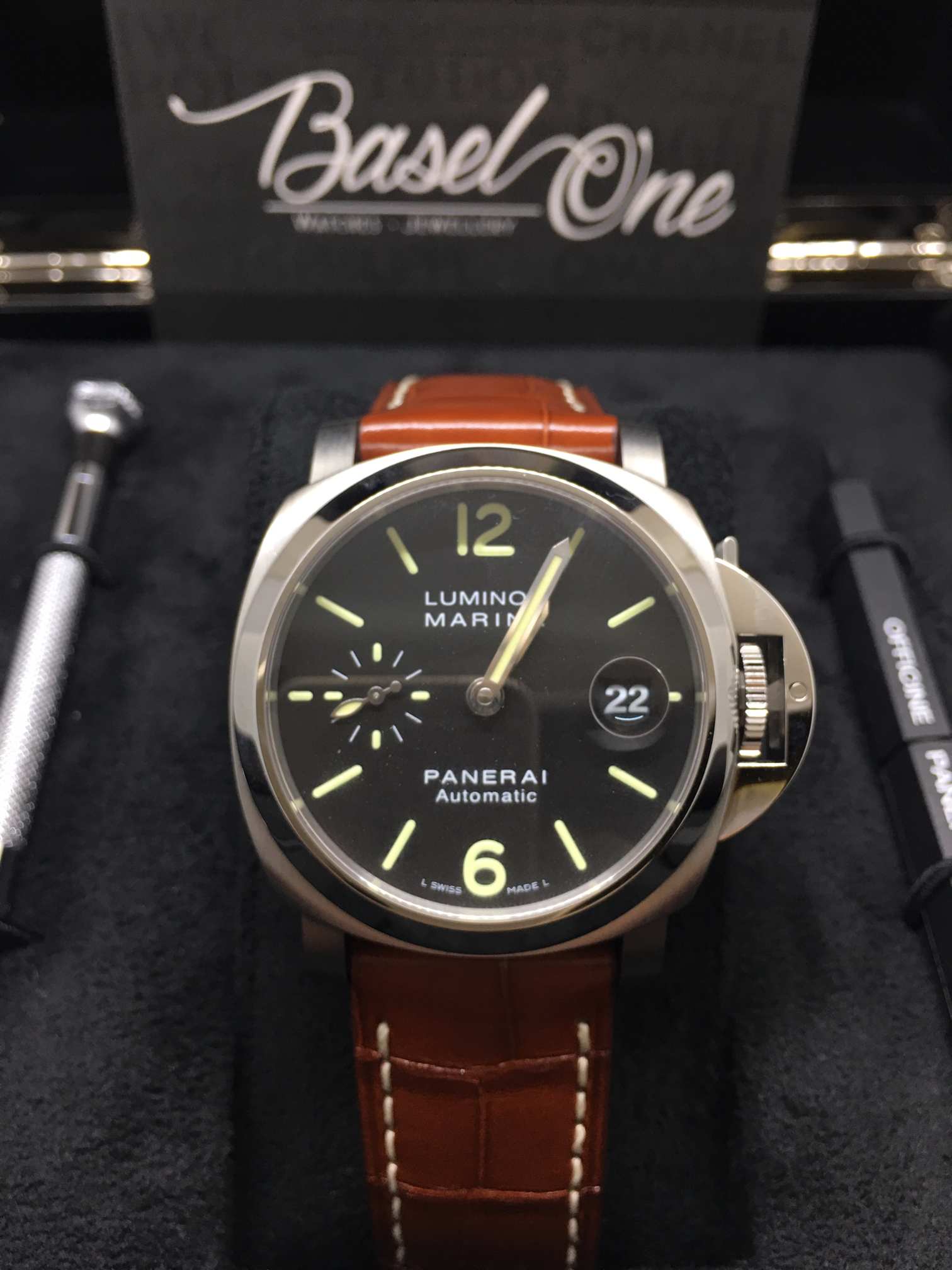 PAM 048 Luminor steel Automatic 40MM leather strap