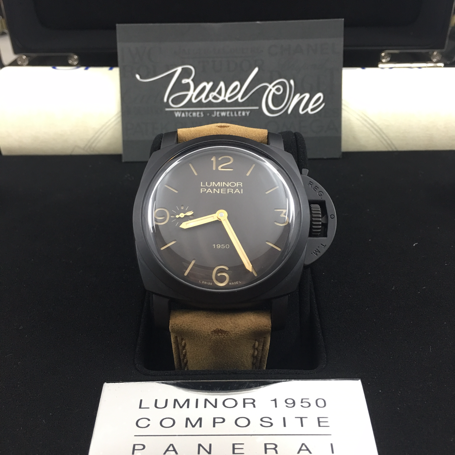 PAM 375 Luminor 1950 steel Automatic 47MM leather strap