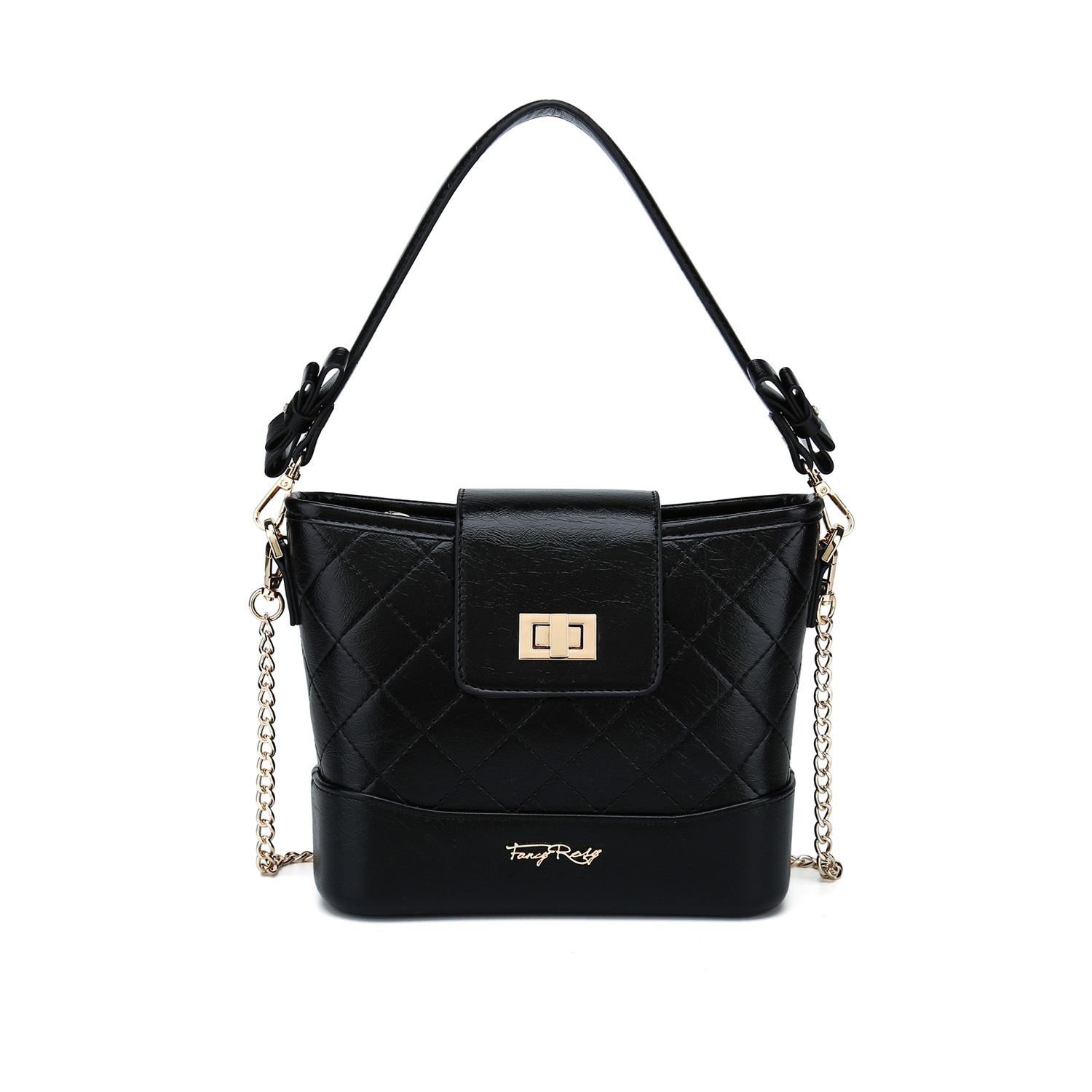 Fancy Bow Bow Quilted Top Handle Shoulder Bag