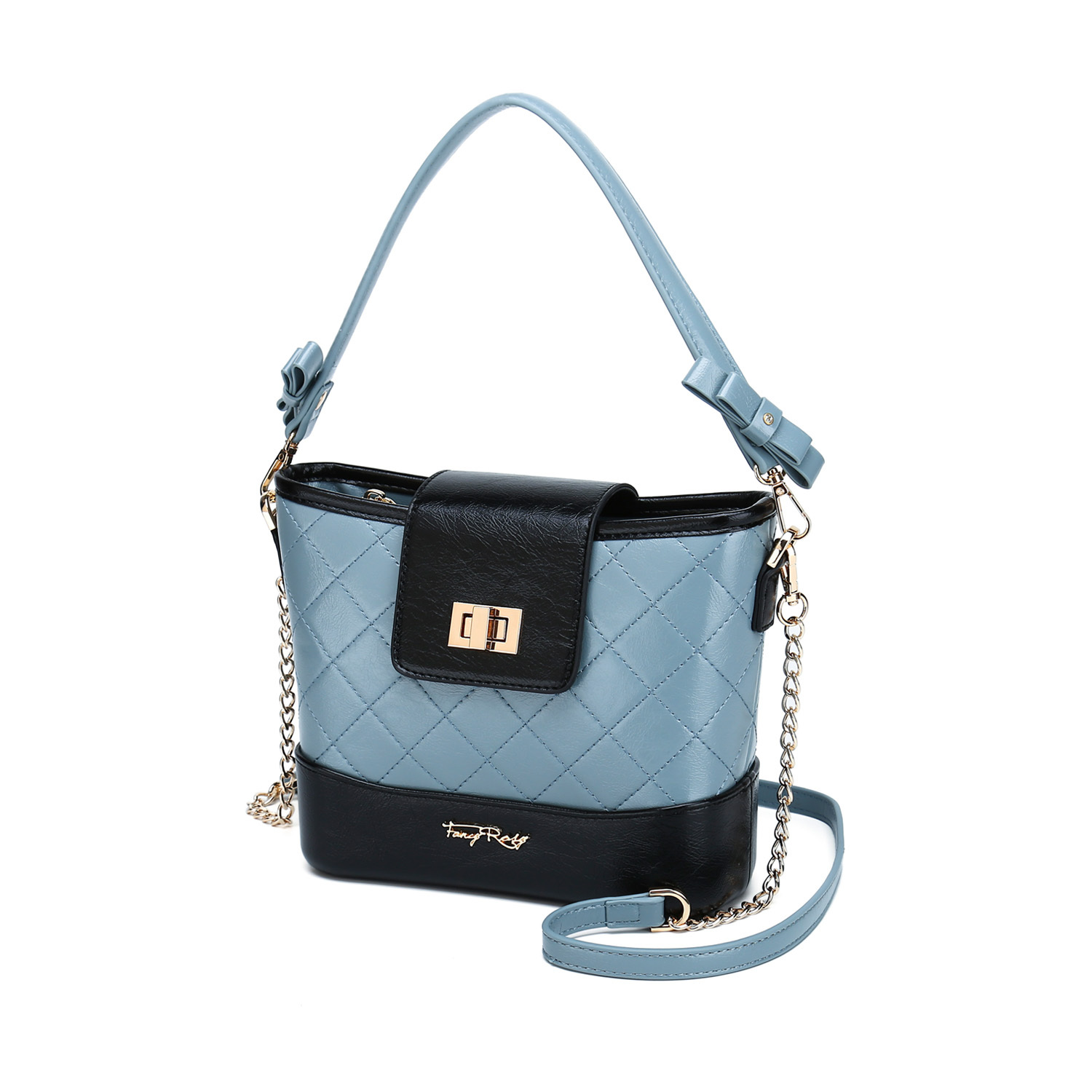 Fancy Bow Bow Quilted Top Handle Shoulder Bag