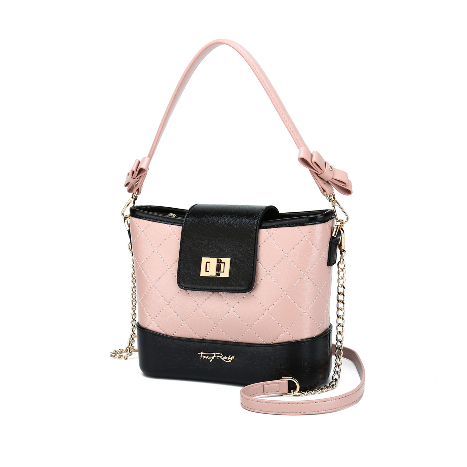 Fancy Bow Bow Quilted Top Handle Shoulder Bag