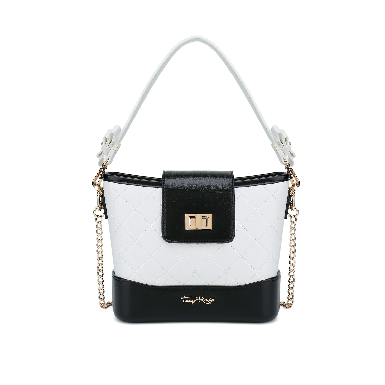 Fancy Bow Bow Quilted Top Handle Shoulder Bag