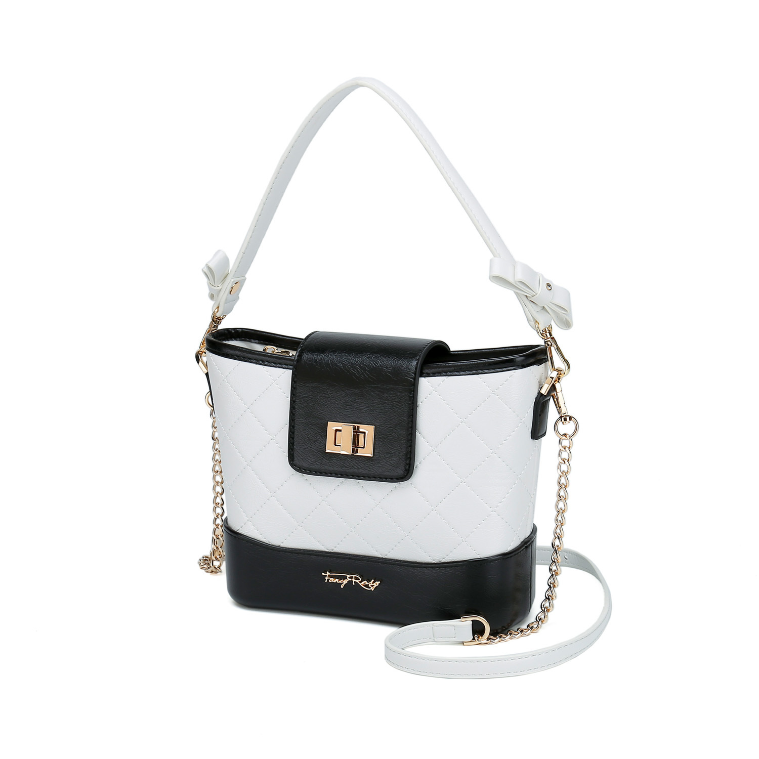 Fancy Bow Bow Quilted Top Handle Shoulder Bag