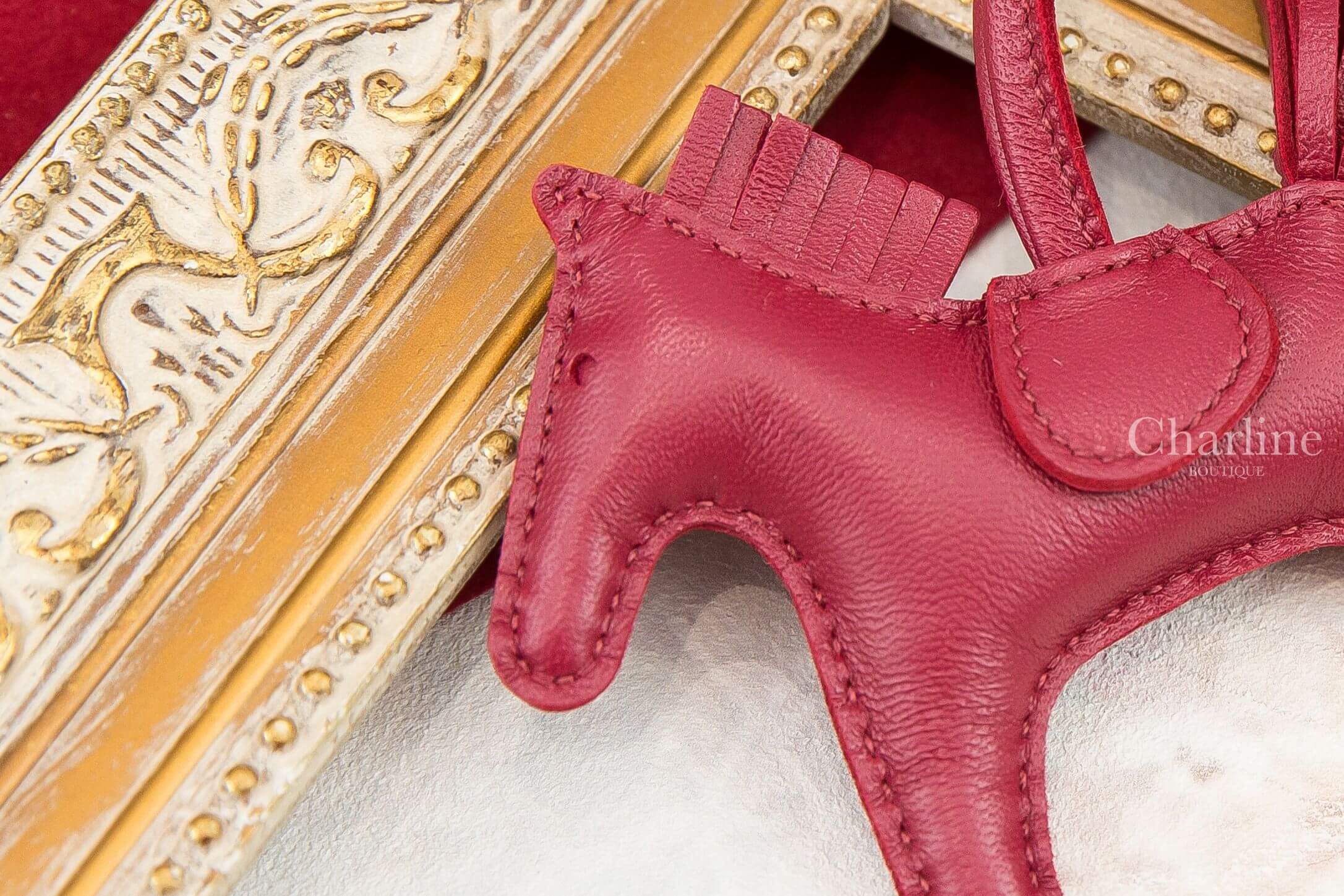 Hermès Horse Charm PM 寶石紅小型可愛小馬吊飾