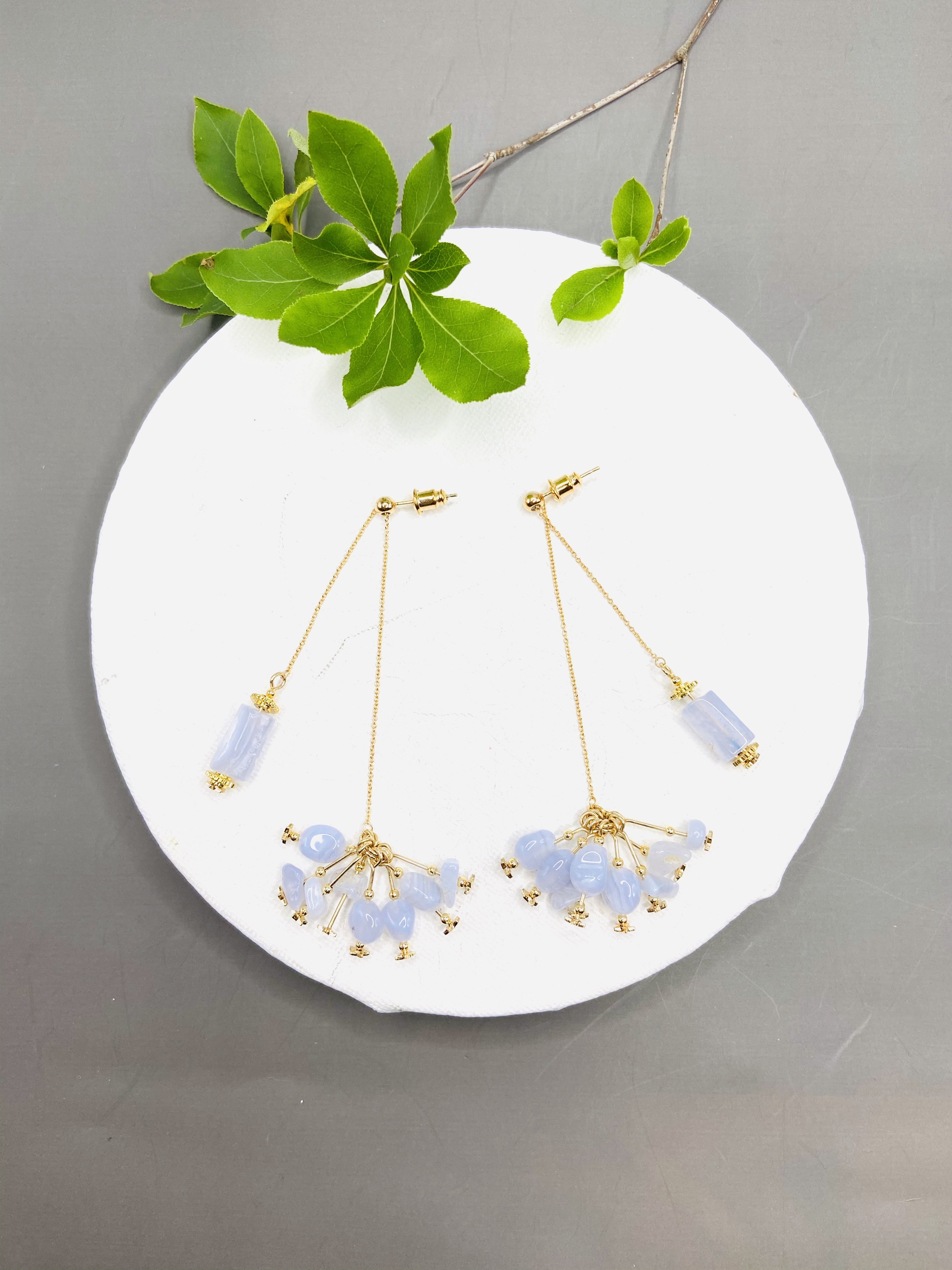 COLE COOL高氣質天然紫瑪瑙可調長度耳環耳夾