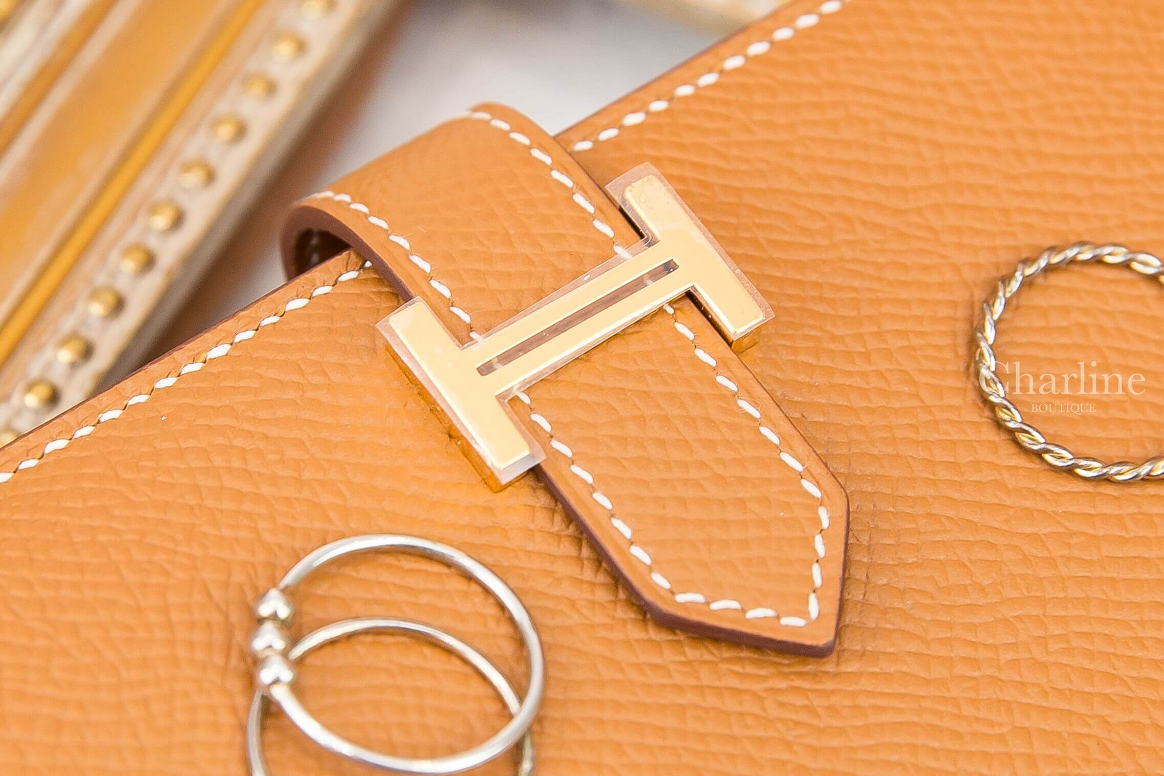 Hermès Bearn Compact Wallet 37 Gold Epsom 焦糖色金釦短夾