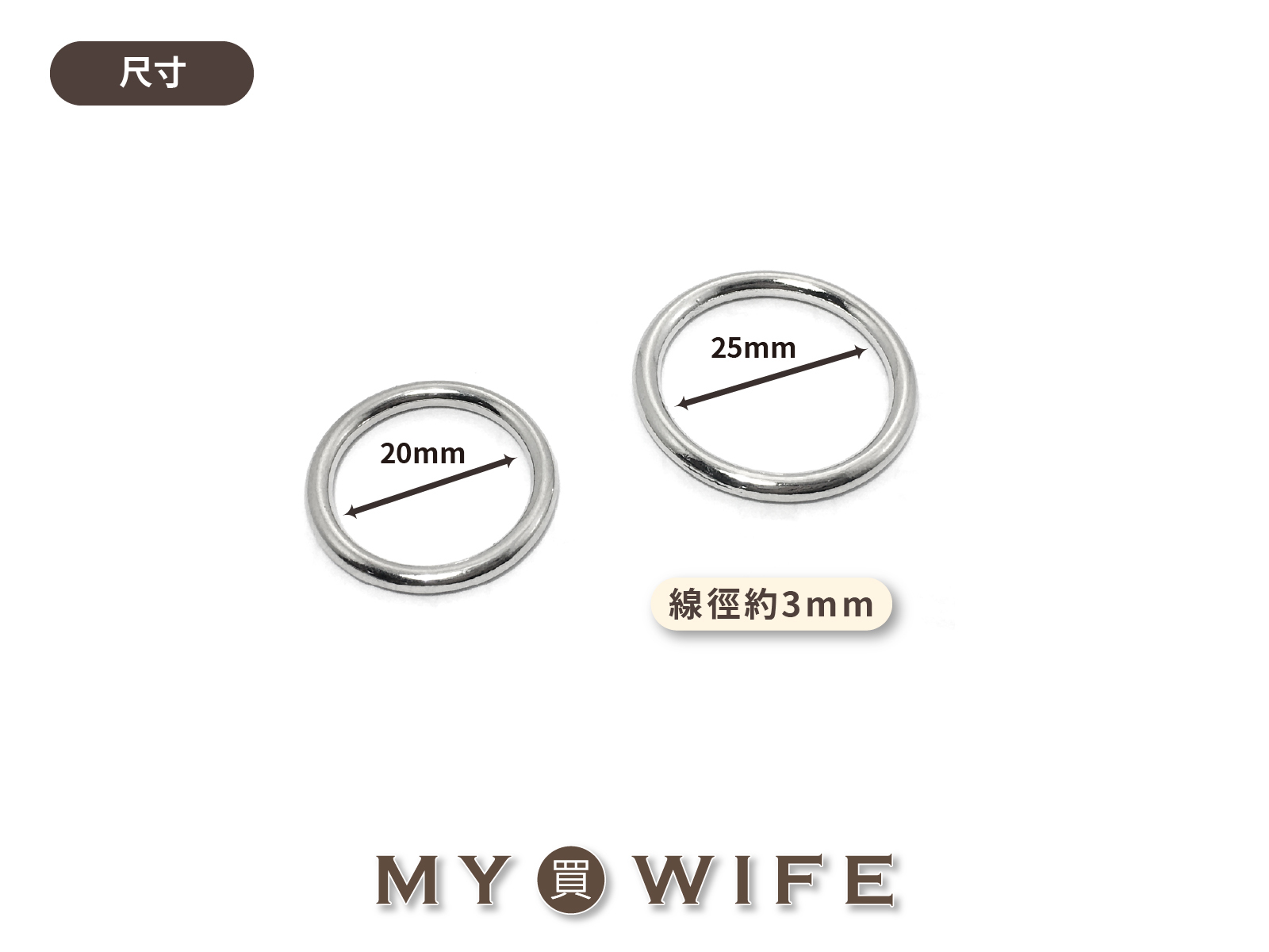 合金圓型環_3色11規格【SLQ-007】