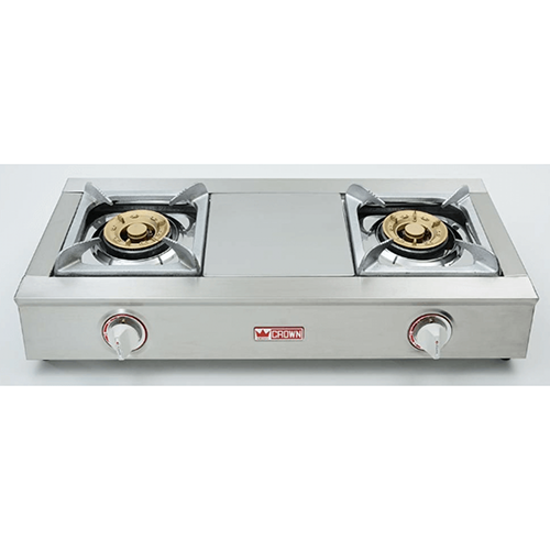 Crown 皇冠 CR-8838-LPG 70厘米 全不鏽鋼 座檯式雙頭石油氣爐